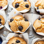 Gluten-free sourdough discard muffins on a wire rack