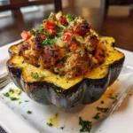 Acorn Squash with Savory Sausage Stuffing