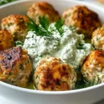 Greek Chicken Meatballs with Tzatziki Sauce