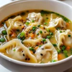 Homemade Potsticker Soup with Fresh Ingredients