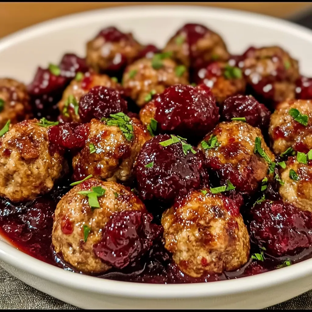 Quick Christmas Cranberry Meatballs