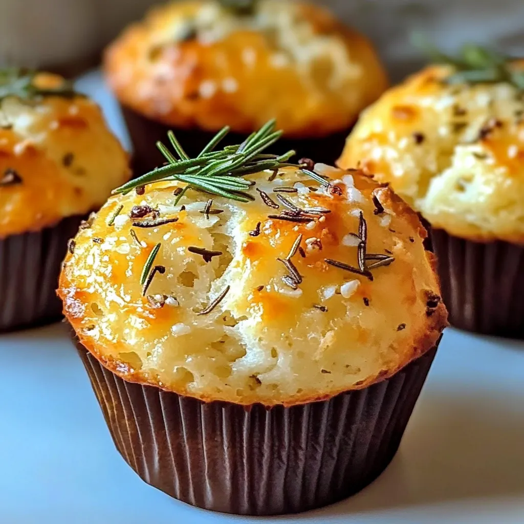 Easy Garlic Rosemary Focaccia Muffins