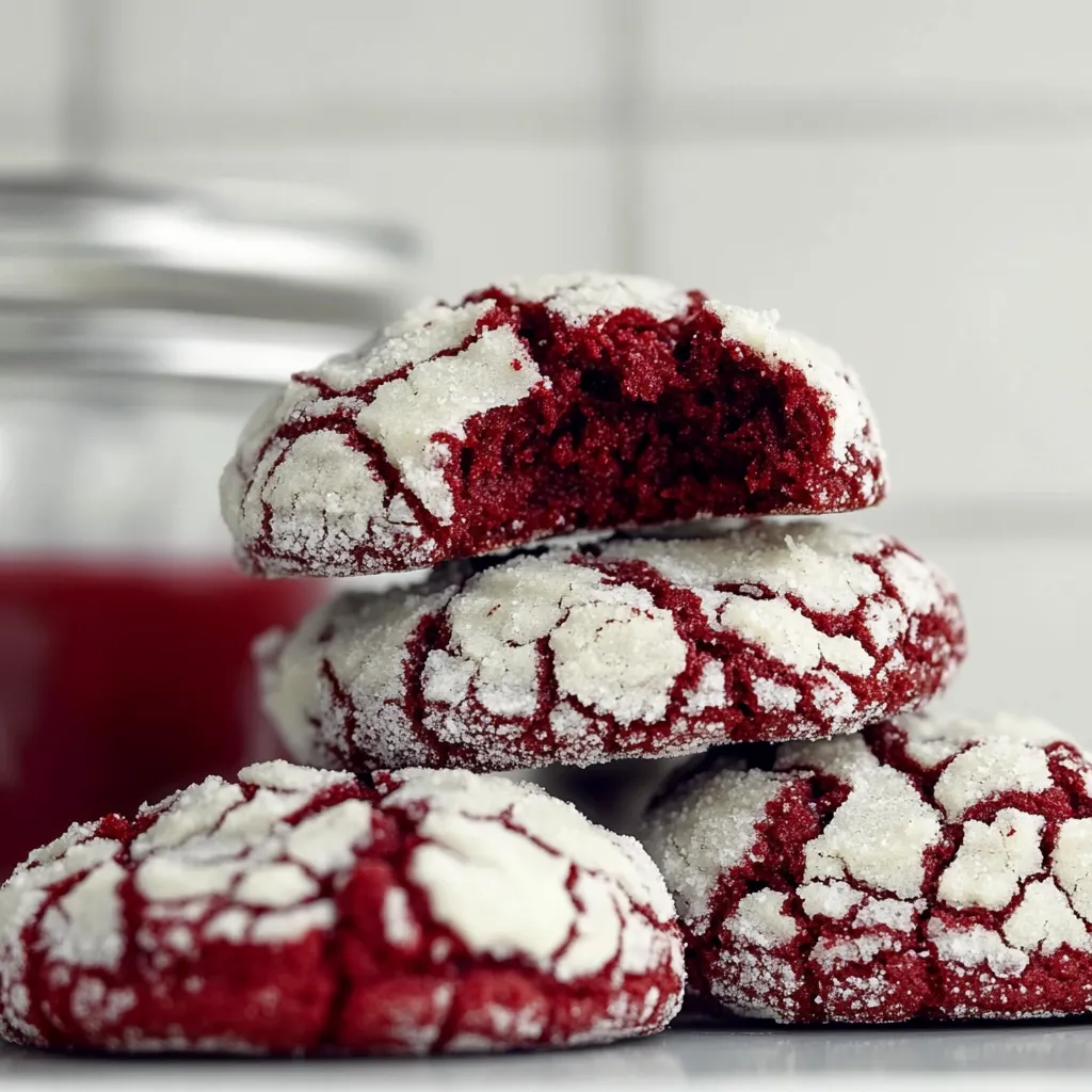 Red Velvet Crinkle Cookies