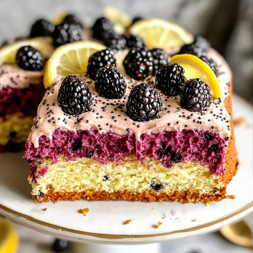 Gluten Free Lemon Poppy Seed Blackberry Cake