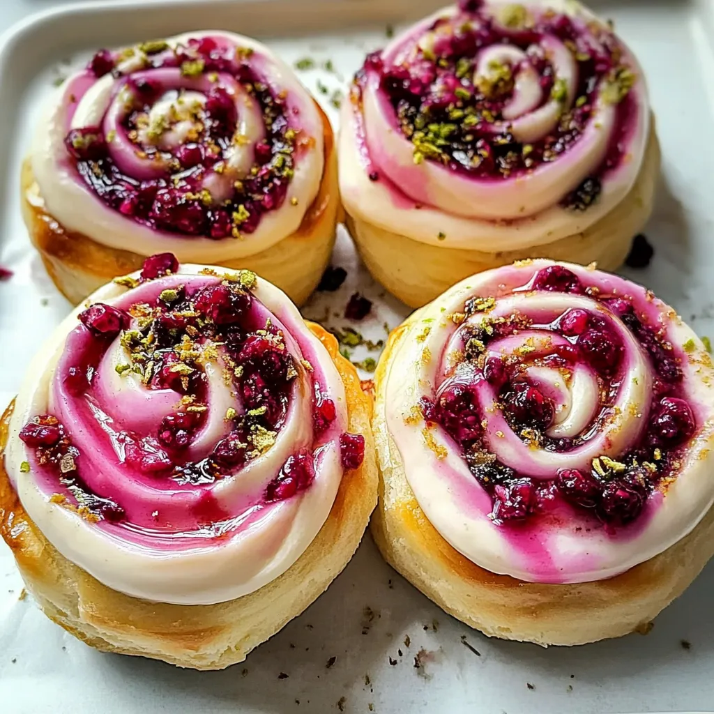 Easy Raspberry Rose Cheesecake Buns