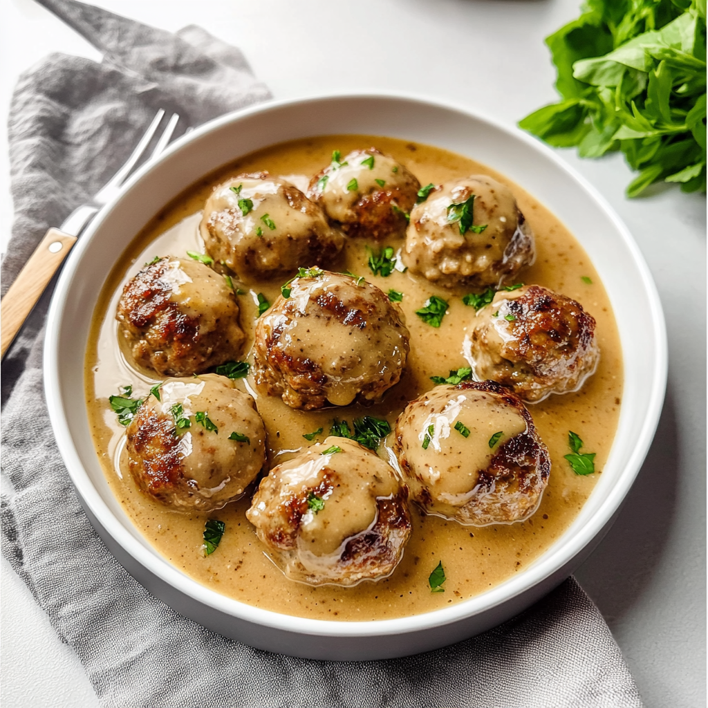 Easy & Delicious Gluten Free Meatballs Recipe with Creamy Gravy