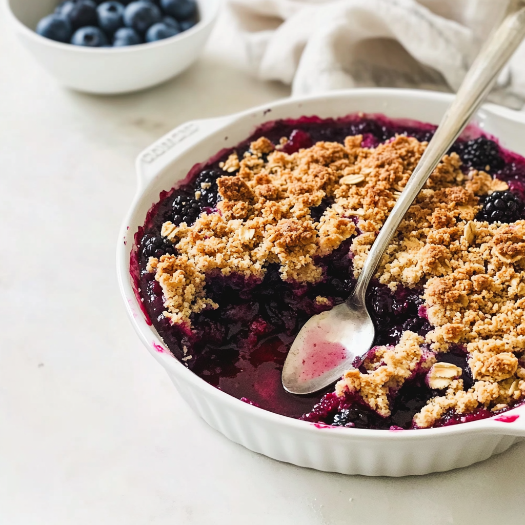 Easy Gluten-Free Triple Berry Crisp with Oat Crumble