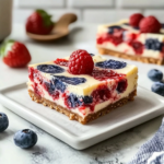 Spectacular Gluten-Free Red White and Blue Cheesecake Bars: A Patriotic Treat!