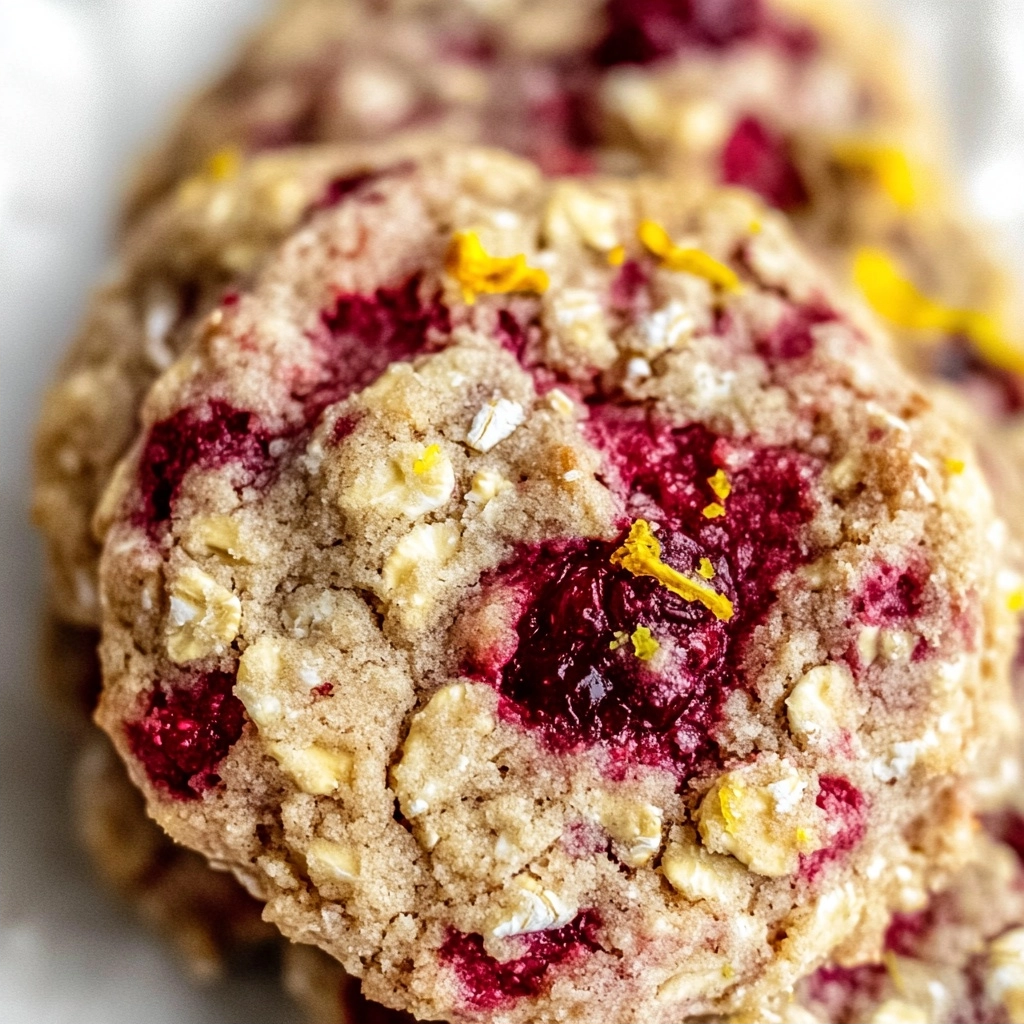 Oat Flour Lemon Raspberry Cookies